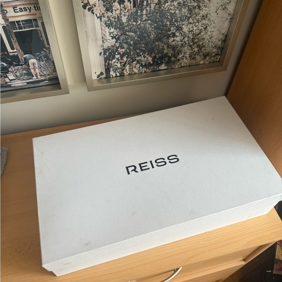 NWT Reiss Black Briony Leather Knee Boots with Gold Buckle - Picture 6 of 13